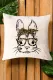 Leopard Glasses Rabbit Graphic Pillow Cover