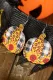 Halloween Leopard Print Sunflower Pumpkin PU Leather Earrings