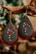 Christmas Graphic Print Sequin PU Leather Water Drop Earrings