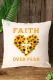 Beige Faith Over Fear Sunflower Heart Pillowslip