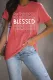 Fiery Red BLESSED Graphic Short Sleeve Top