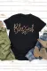 Black Blessed Leopard Print Short Sleeve T Shirt