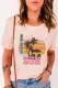 Pink CHASE THE SUN Graphic Print Short Sleeve T Shirt