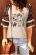 Apricot Set of Wild West American Indian Elements Leopard Half Sleeve Top