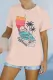 Pink California Plant Graphic Print Short Sleeve T Shirt