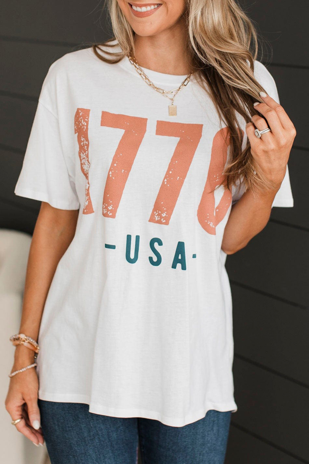 Vintage printed T-shirt, Made in USA, Women's Size Medium cotton white type Vintage Second Hand