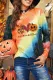 Tie-dye Peace Love Halloween Print Woman Sweatshirt