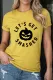 Yellow LET'S GET SMASHED Halloween Pumpkin Face Graphic Tee