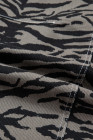 Gray Zebra Stripe Printed Wide Leg Barrel Jeans