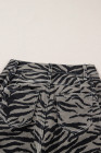 Gray Zebra Stripe Printed Wide Leg Barrel Jeans