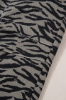Gray Zebra Stripe Printed Wide Leg Barrel Jeans