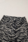 Gray Zebra Stripe Printed Wide Leg Barrel Jeans