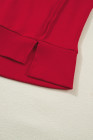 Racing Red GEORGIA Letter Printed Raw Seam Drop Shoulder Loose Tee