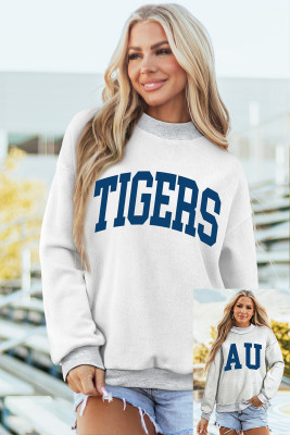 Light Grey AU/ TIGERS Reversible Printed Mock Neck Sweatshirt LC25321384-P1011