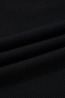 Black Plus Size Textured Contrast Denim Patchwork Button Polo Tee