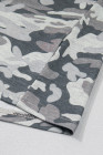Green Retro Camouflage Print Raw Edge V Neck Tee