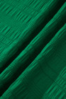 Dark Green Textured Square Neck Top and Shirred High Waist Shorts Set