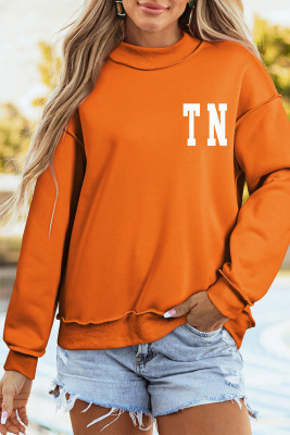 Carrot TN TENNESSEE Letter Print Exposed Seam Detail High Neck Sweatshirt LC25322068-P1014